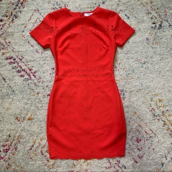 Likely Manhattan Eyelet Laser Night Out Dress in Bittersweet sz 2 - Picture 2 of 4